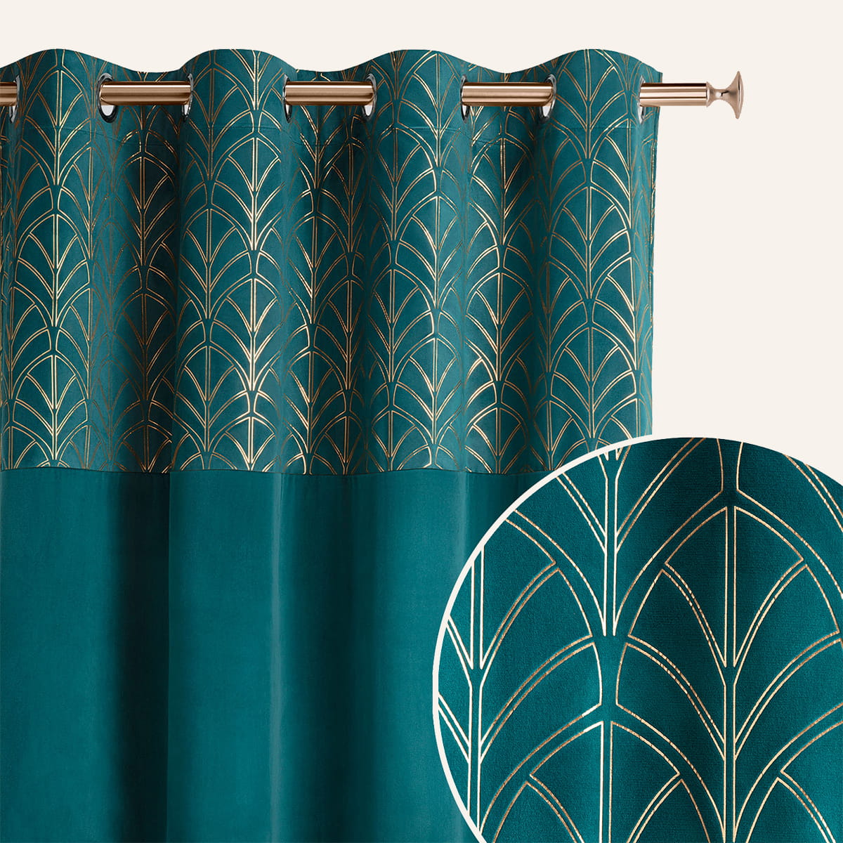  Welurowa zasłona z miękkiej aksamitnej tkaniny na przelotkach 