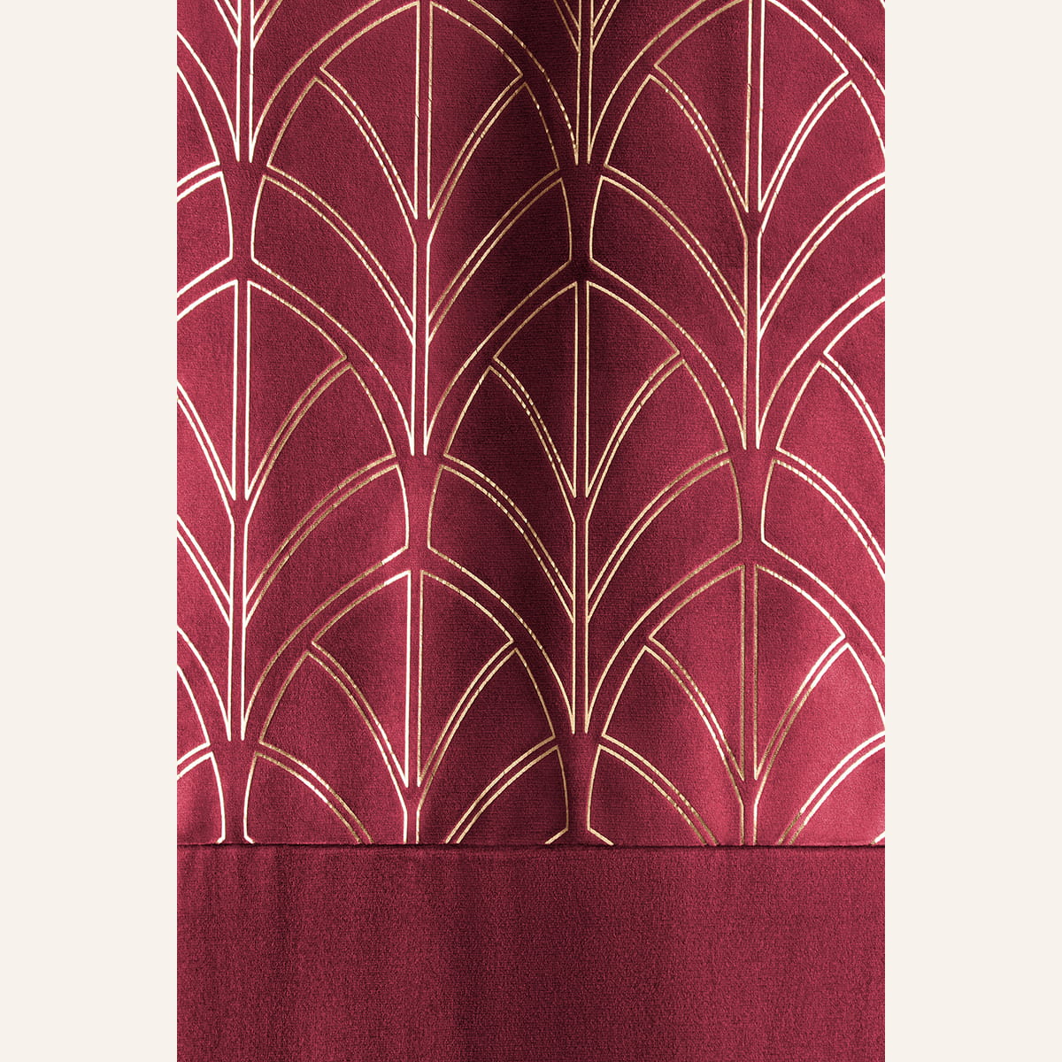 ZASŁONA WELUROWA BLISS - BORDOWA 140x280 ZŁOTA PRZELOTKA