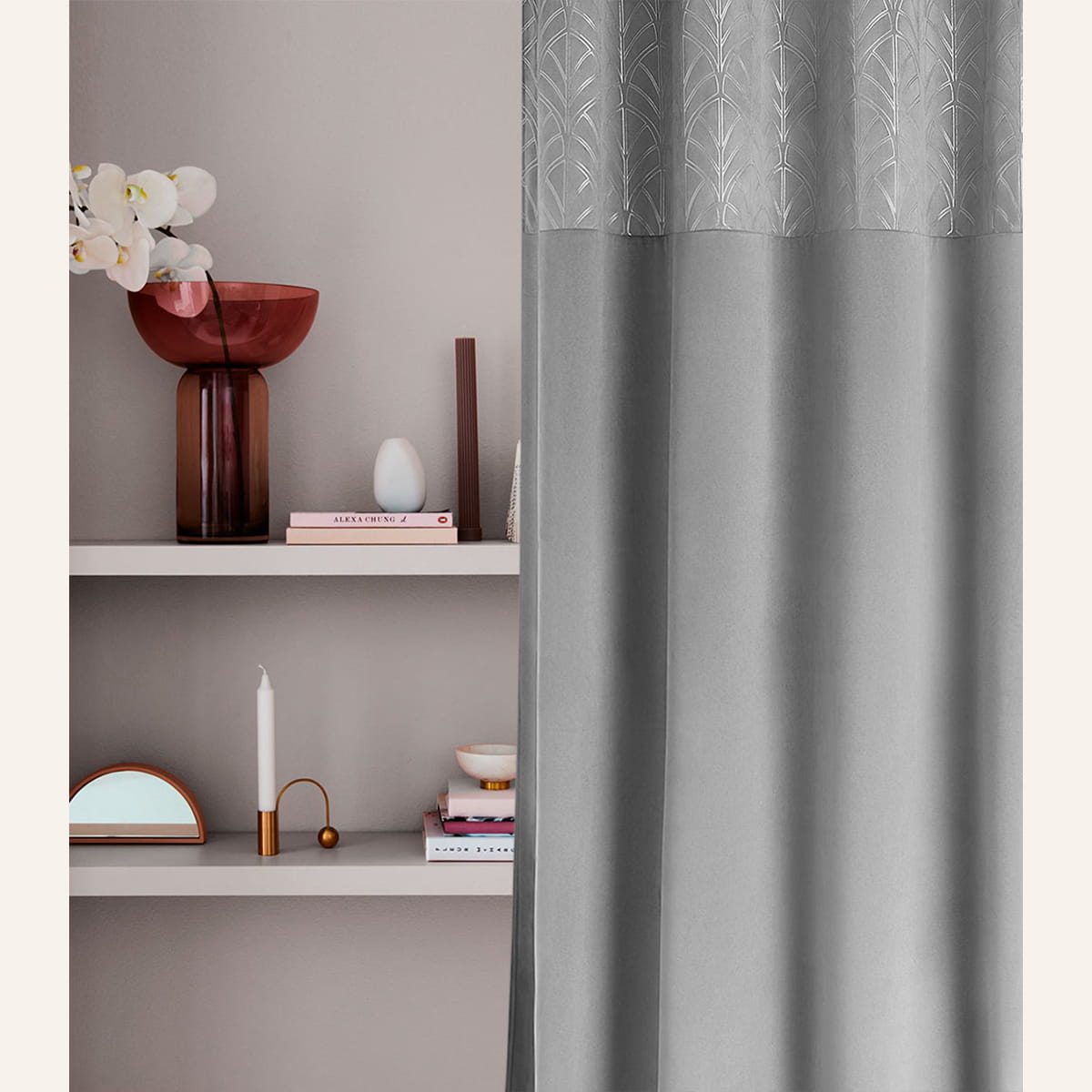 ZASŁONA WELUROWA BLISS - SZARA 140x280 PRZELOTKA