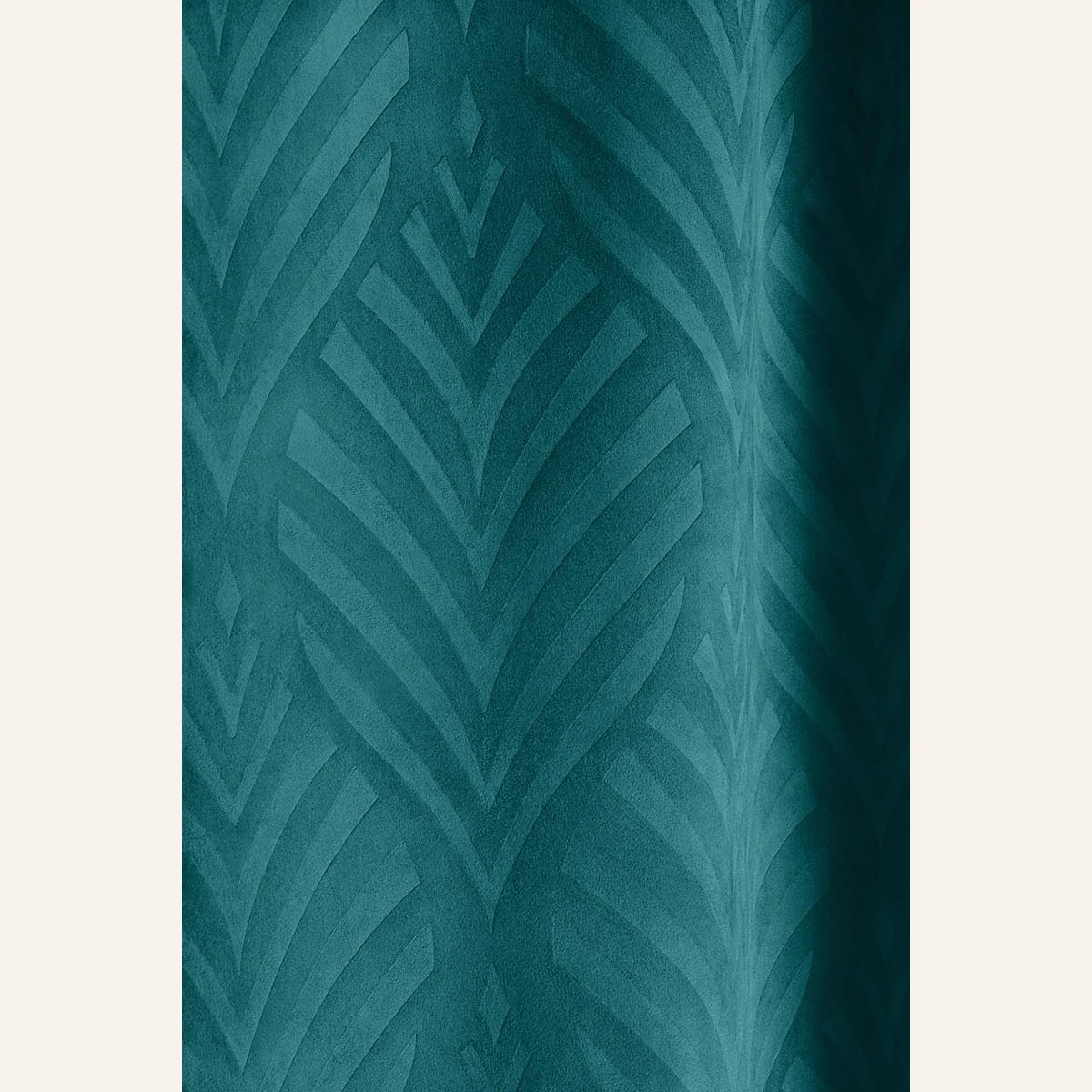ZASŁONA WELUROWA LEAFLY - PETROL 140x280 SREBRNA PRZELOTKA