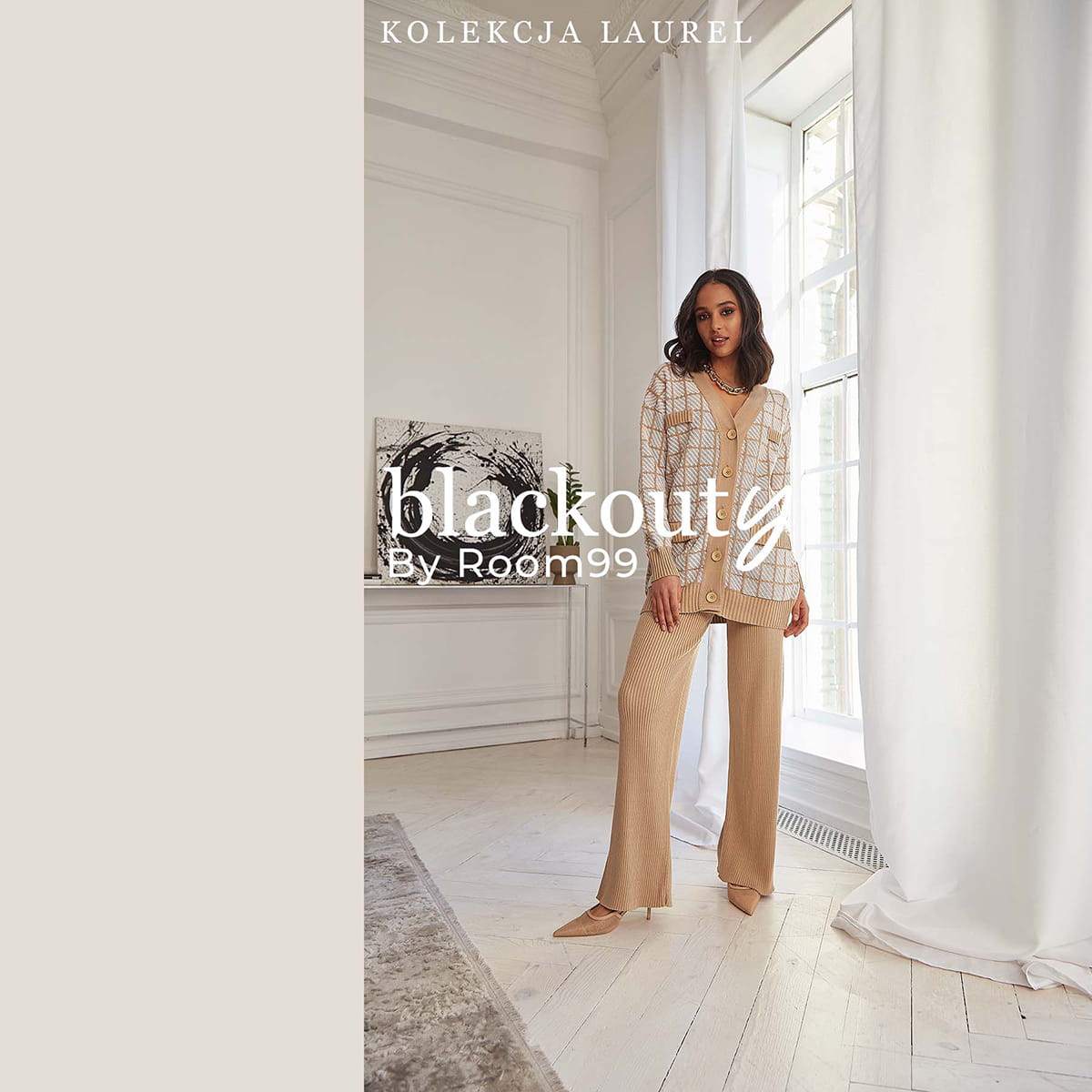 ZASŁONA ZACIEMNIAJĄCA LAUREL - KREMOWA 140x250 PRZELOTKA