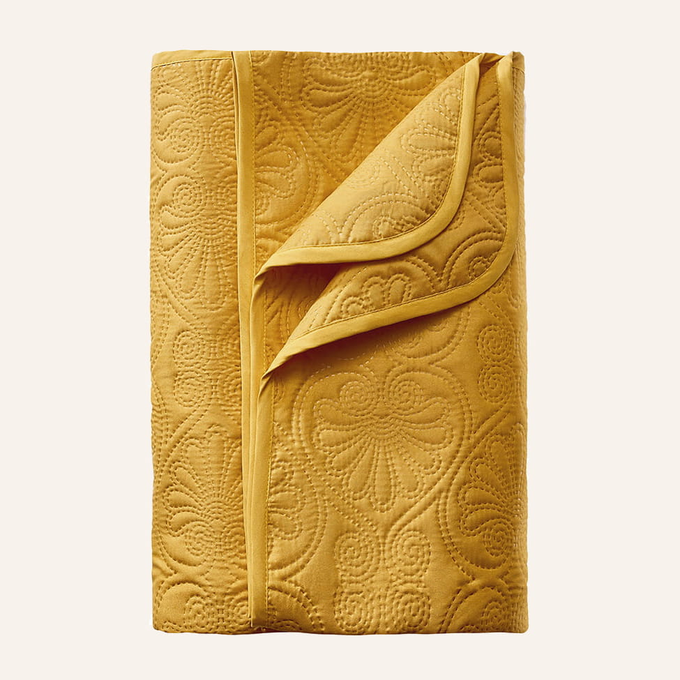 NARZUTA NA ŁÓŻKO LEILA - Musztardowa 200x220