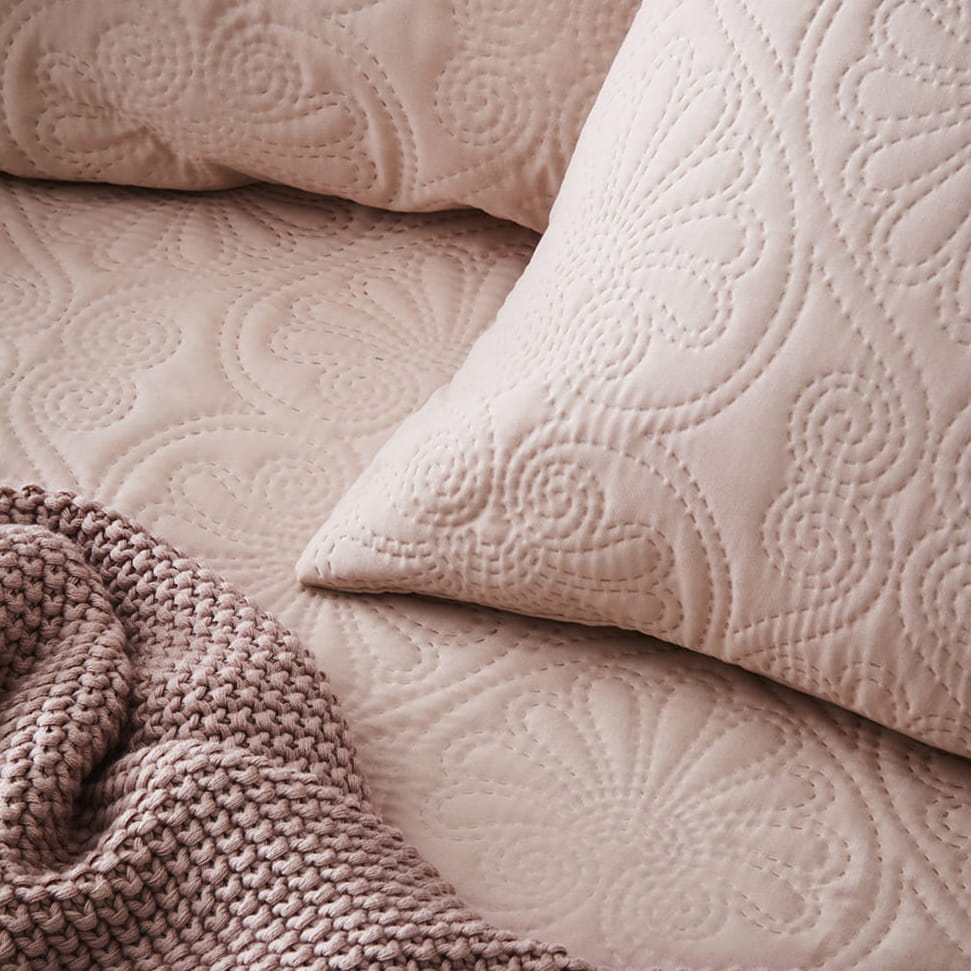 NARZUTA NA ŁÓŻKO LEILA - Pudrowy Róż 200x220