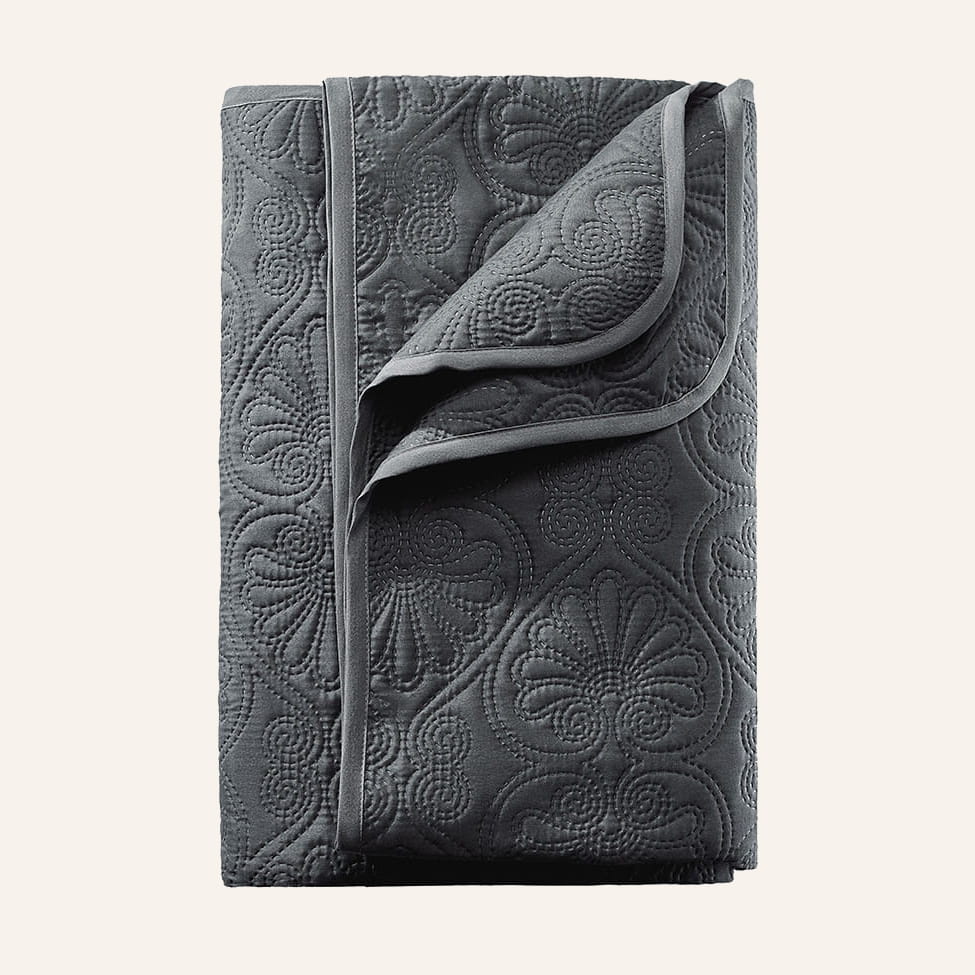 NARZUTA NA ŁÓŻKO LEILA - SZARA CIEMNA 200x220