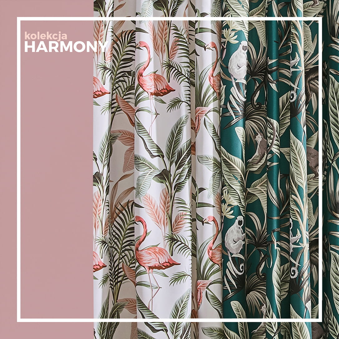 ZASŁONA HARMONY - Amazon Spirit BUTELKOWA ZIELEŃ 140x250 Taśma