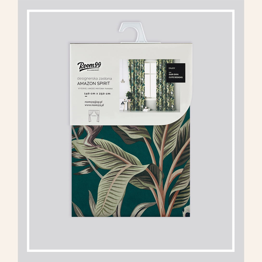 ZASŁONA HARMONY - Amazon Spirit BUTELKOWA ZIELEŃ 140x250 Taśma