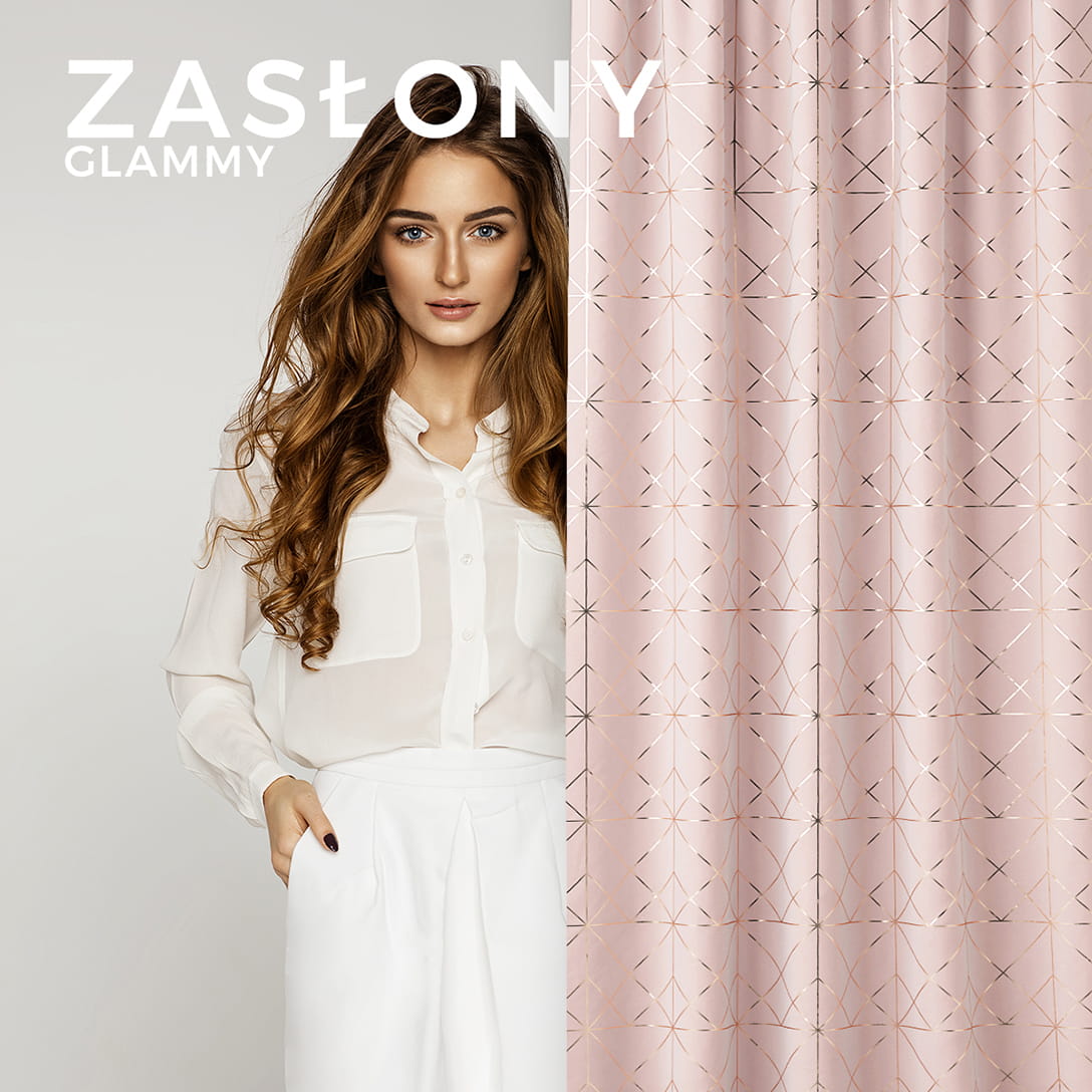 ZASŁONA GLAMMY - SZARA CIEMNA 140x250 TAŚMA