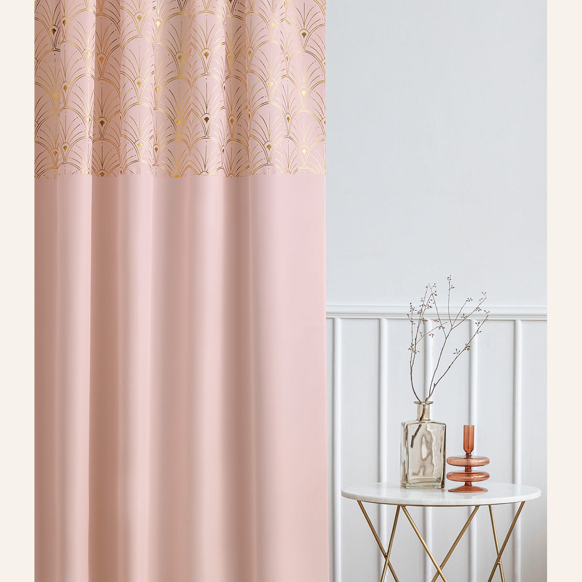 ZASŁONA BELISSA - Pudrowy Róż  140x280 Taśma