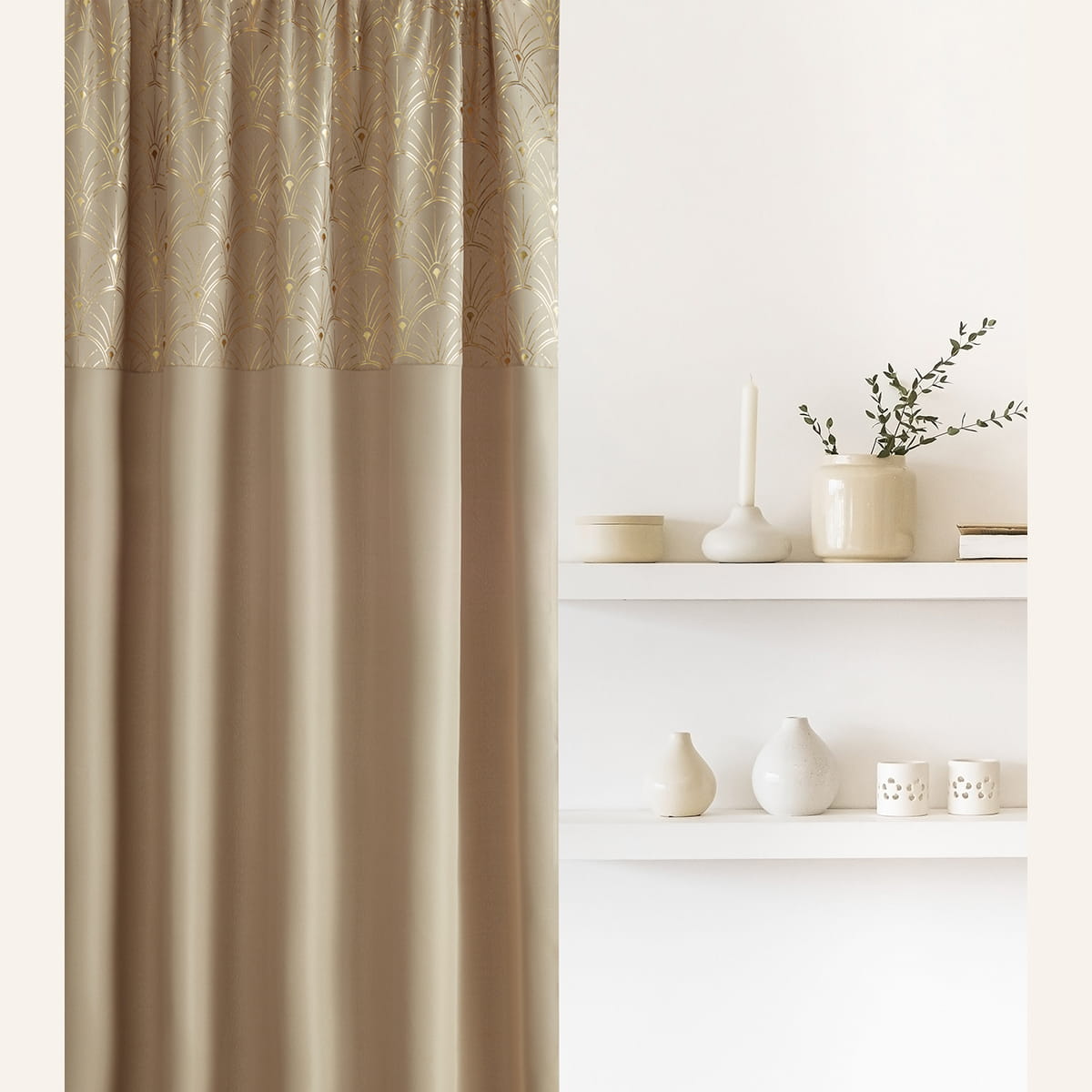 ZASŁONA BELISSA - Beżowa  140x280 PRZELOTKA