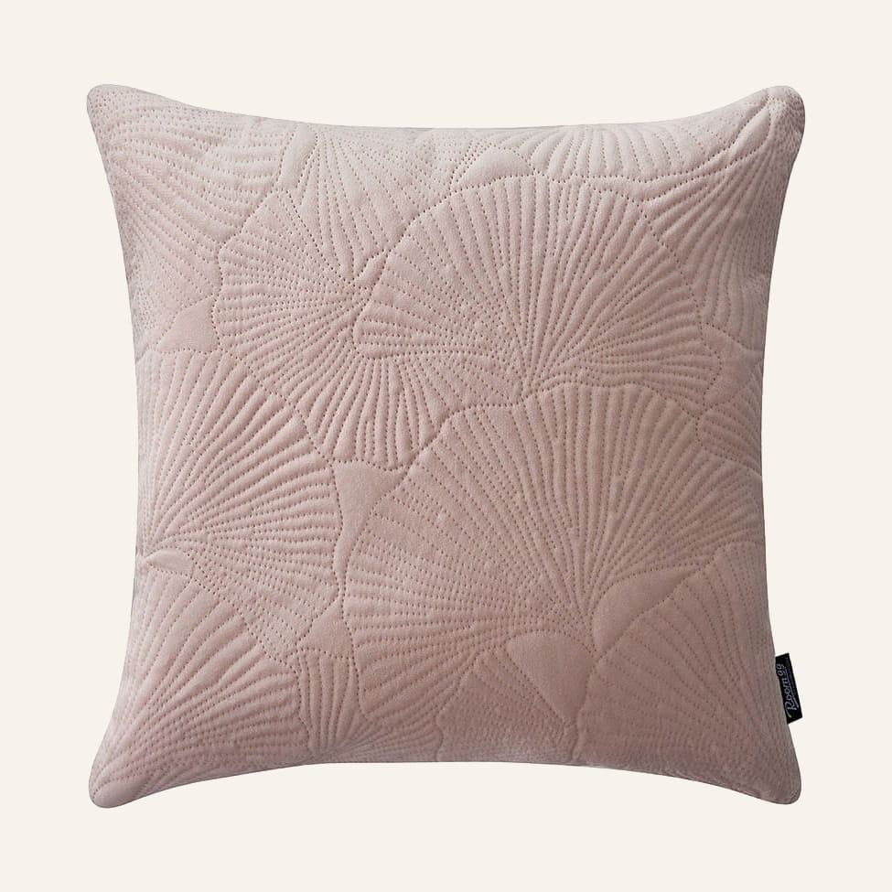  Różowa poszewka dekoracyjna na poduszkę kwiat ginko  