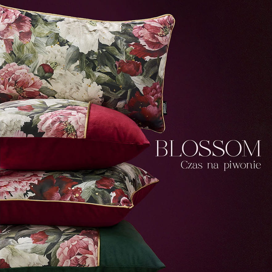 POSZEWKA DEKORACYJNA BLOSSOM - BUTELKOWA ZIELEŃ 30x50