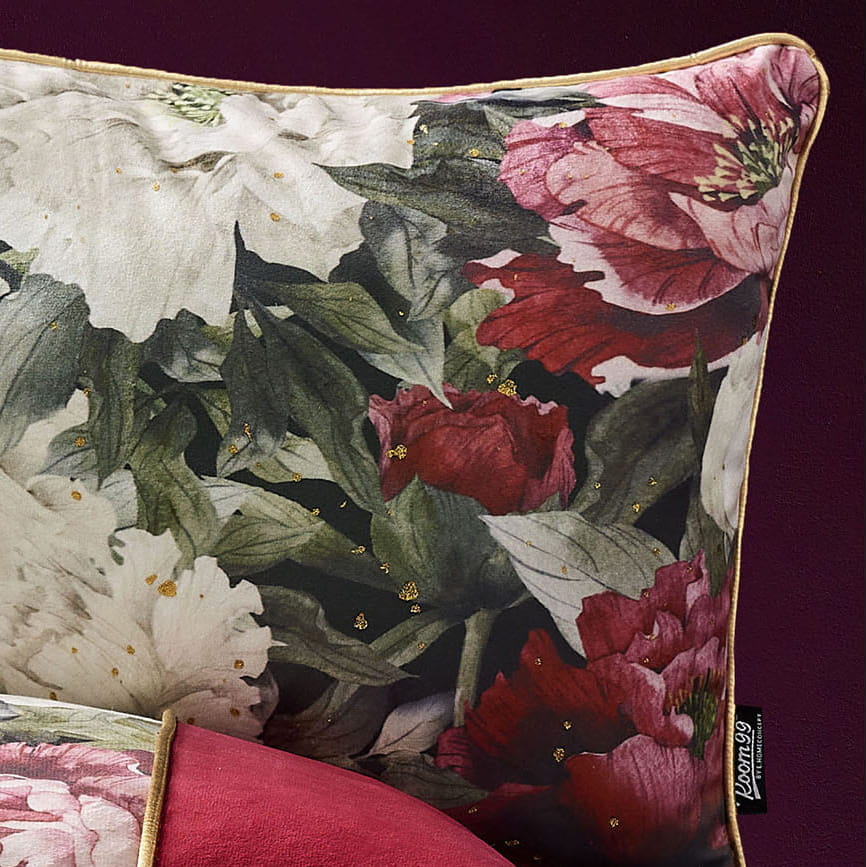 POSZEWKA DEKORACYJNA BLOSSOM SHINE - BORDOWA 30x50