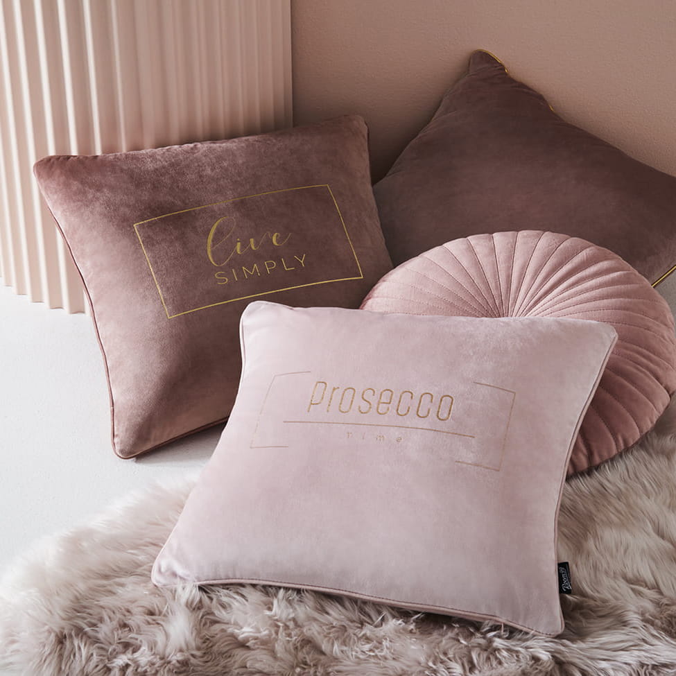 POSZEWKA DEKORACYJNA UNIQUE - PROSECCO TIME PUDROWY RÓŻ 45x45