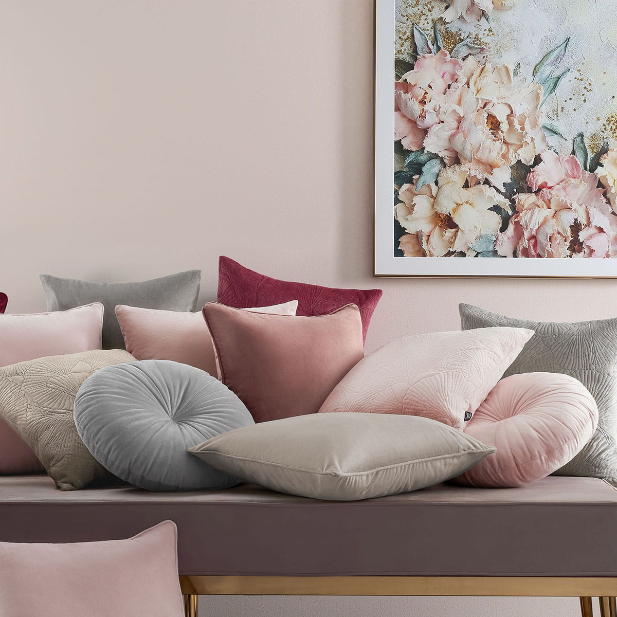 POSZEWKA DEKORACYJNA LAROU - Pudrowy Róż 45x45