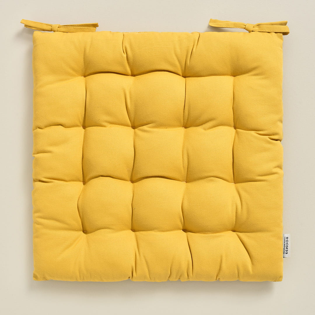  Musztardowa poduszka na krzesło 40x40 siedzisko 