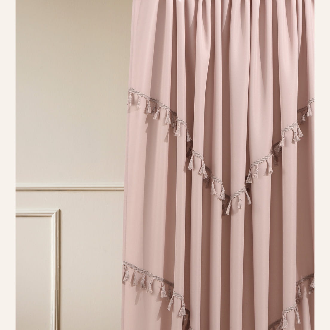 ZASŁONA CHLOE - PUDROWY RÓŻ 140x280 Taśma