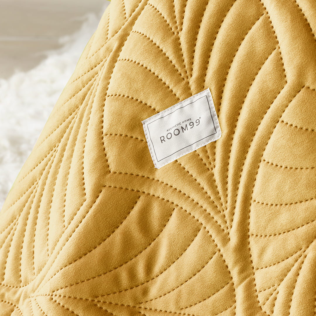 NARZUTA NA ŁÓŻKO WELUROWA FEEL - MUSZTARDOWA 200x220