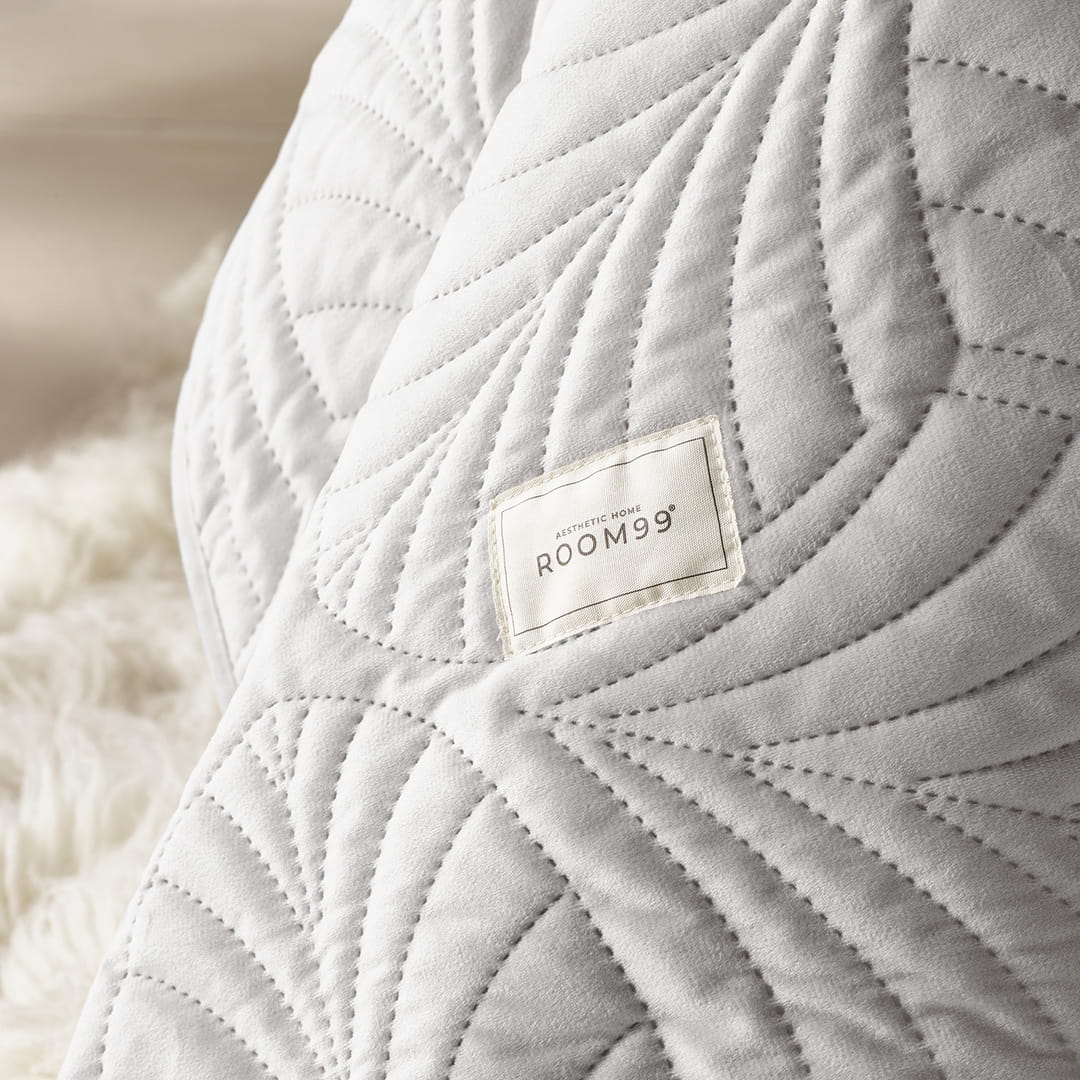 NARZUTA NA ŁÓŻKO WELUROWA FEEL - SZARA JASNA 170x210