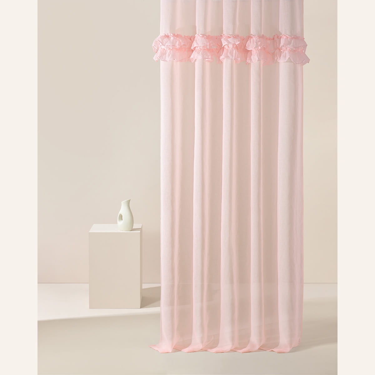 FIRANA Z FALBANAMI FRILLA - Pudrowy Róż 300x250 Przelotka