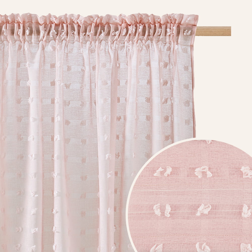  Firana z pomponami boho 350x250 cm do salonu 