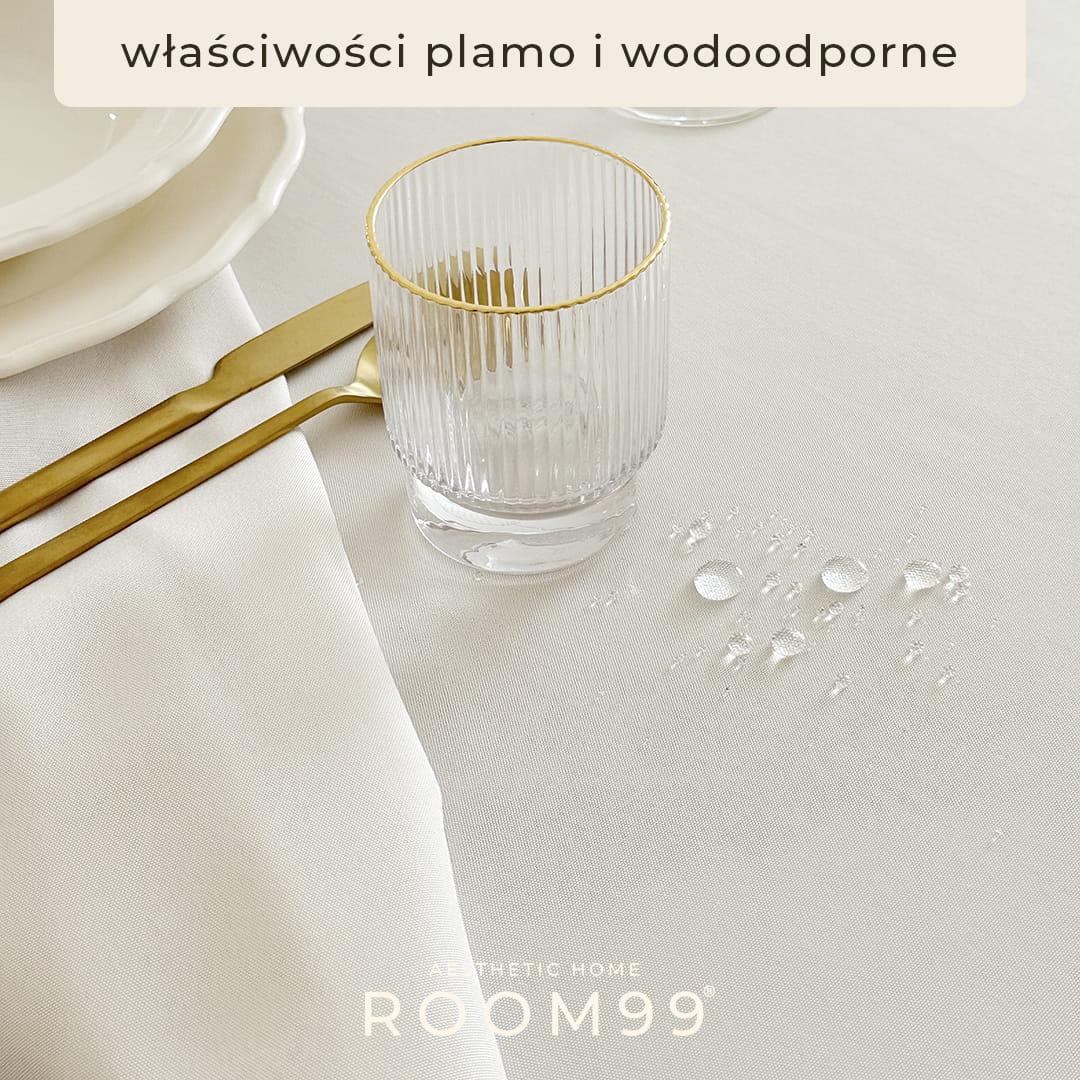 OBRUS PLAMOODPORNY AURA - BEŻOWY 110x160