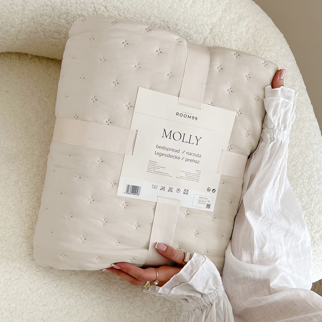 NARZUTA NA ŁÓŻKO MOLLY - KREMOWA 220x240