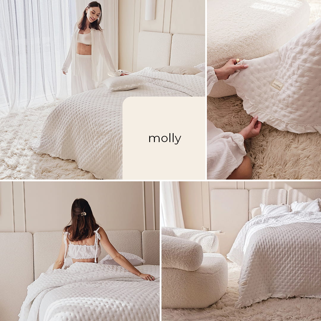 NARZUTA NA ŁÓŻKO MOLLY - BEŻOWA 170x210