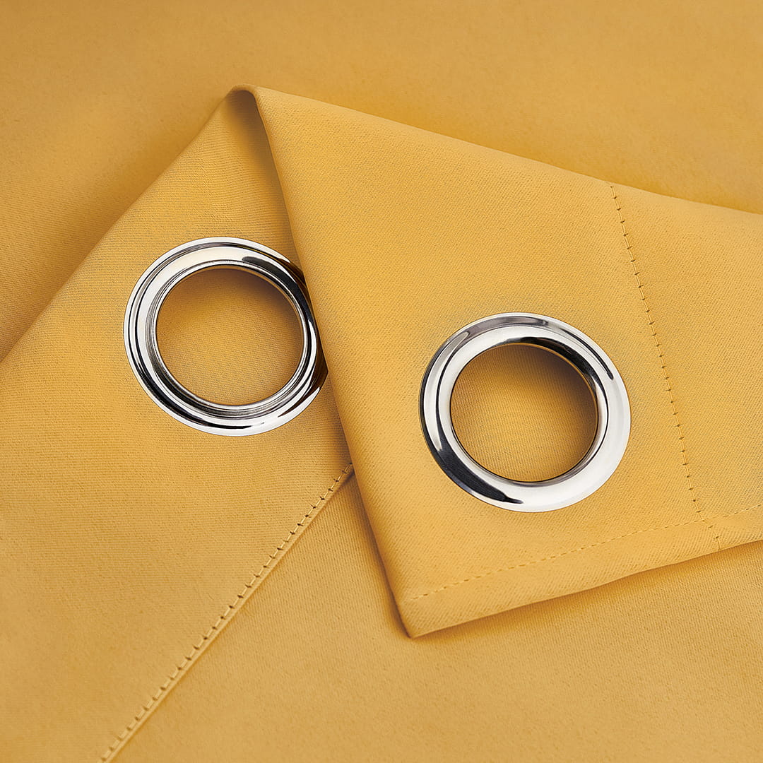 ZASŁONA ZACIEMNIAJĄCA LAUREL - MUSZTARDOWA 140x280 PRZELOTKA