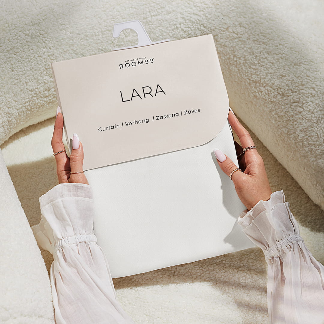 ZASŁONA LARA - ZŁAMANA BIEL 140x250 Taśma