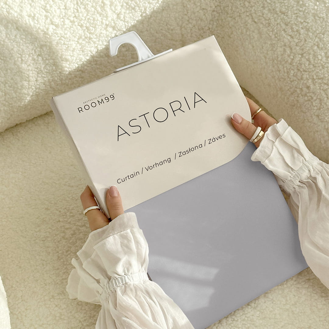 ZASŁONA ASTORIA - SZARA JASNA 140x260 Taśma
