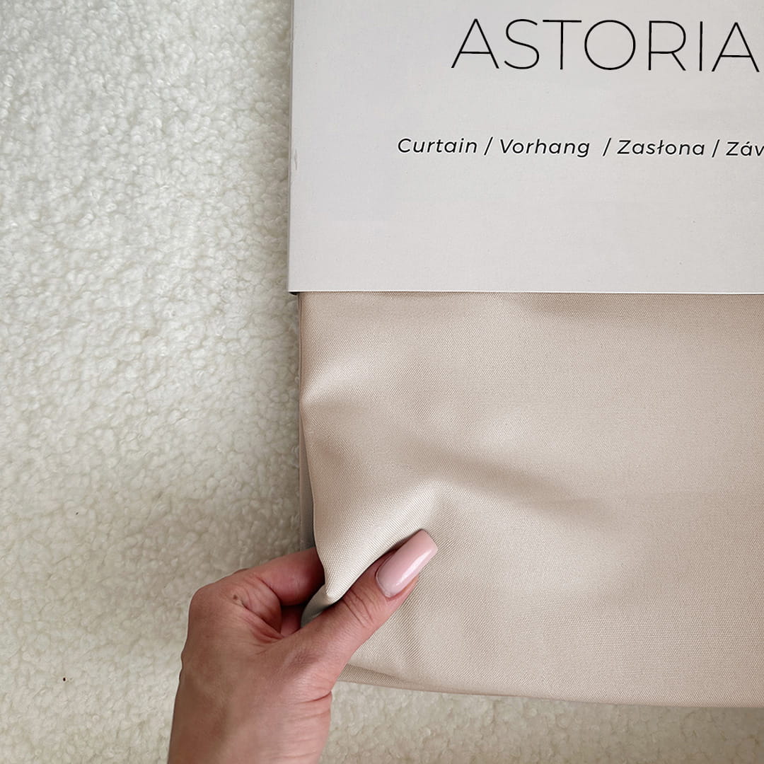 ZASŁONA ASTORIA - BEŻOWA JASNA 140x250 Taśma
