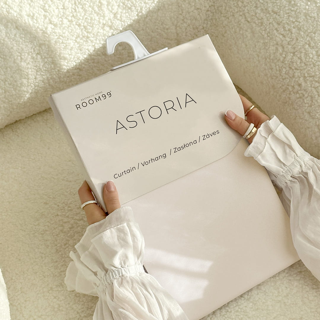 ZASŁONA ASTORIA - KREMOWA JASNA 140x280 PRZELOTKA 