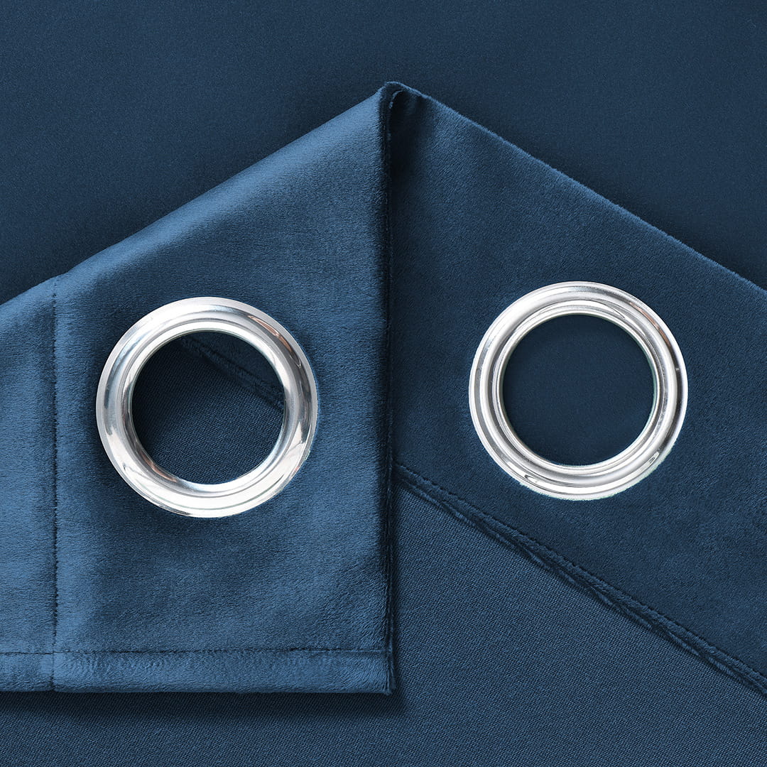 ZASŁONA WELUROWA CHARMY - GRANATOWA 140x280 SREBRNA PRZELOTKA 