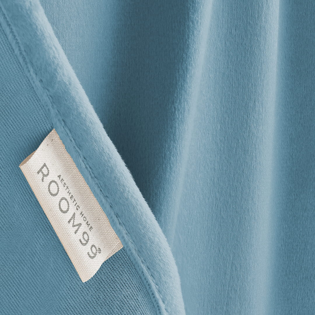 ZASŁONA WELUROWA CHARMY - NIEBIESKA JASNA 140x280 ZŁOTA PRZELOTKA