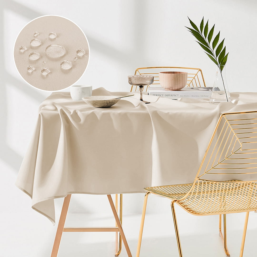 Wodoodporny obrus dekoracyjny Aura 140x200 cm kremowy 