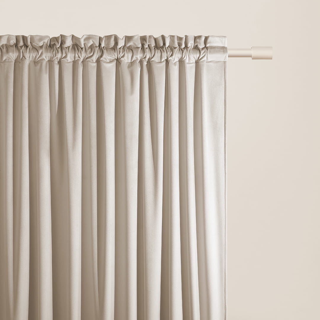 ZASŁONA WELUROWA BIANCA - BEŻOWA JASNA 140x260 TAŚMA