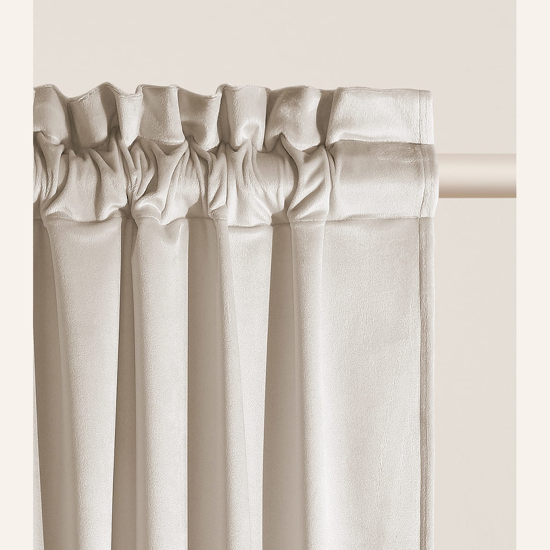 ZASŁONA WELUROWA BIANCA - BEŻOWA JASNA 140x260 TAŚMA