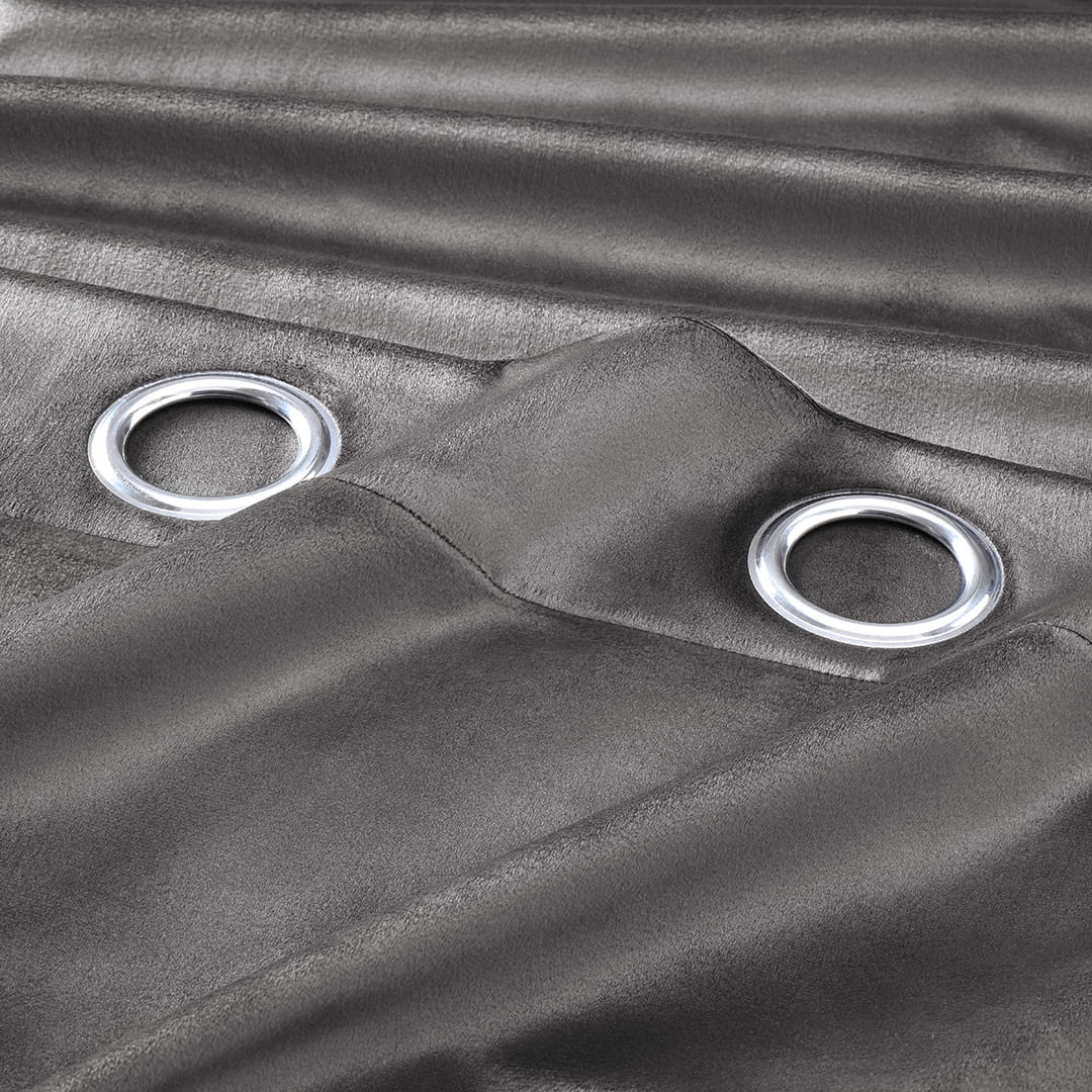 ZASŁONA WELUROWA BIANCA - SZARA CIEMNA 180x250 SREBRNA PRZELOTKA