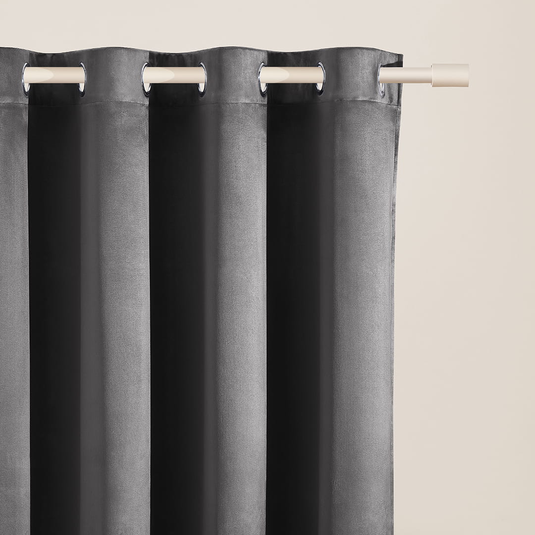 ZASŁONA WELUROWA BIANCA - SZARA CIEMNA 180x280 SREBRNA PRZELOTKA