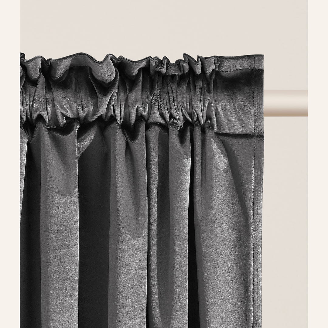 ZASŁONA WELUROWA BIANCA - SZARA CIEMNA 140x280 TAŚMA