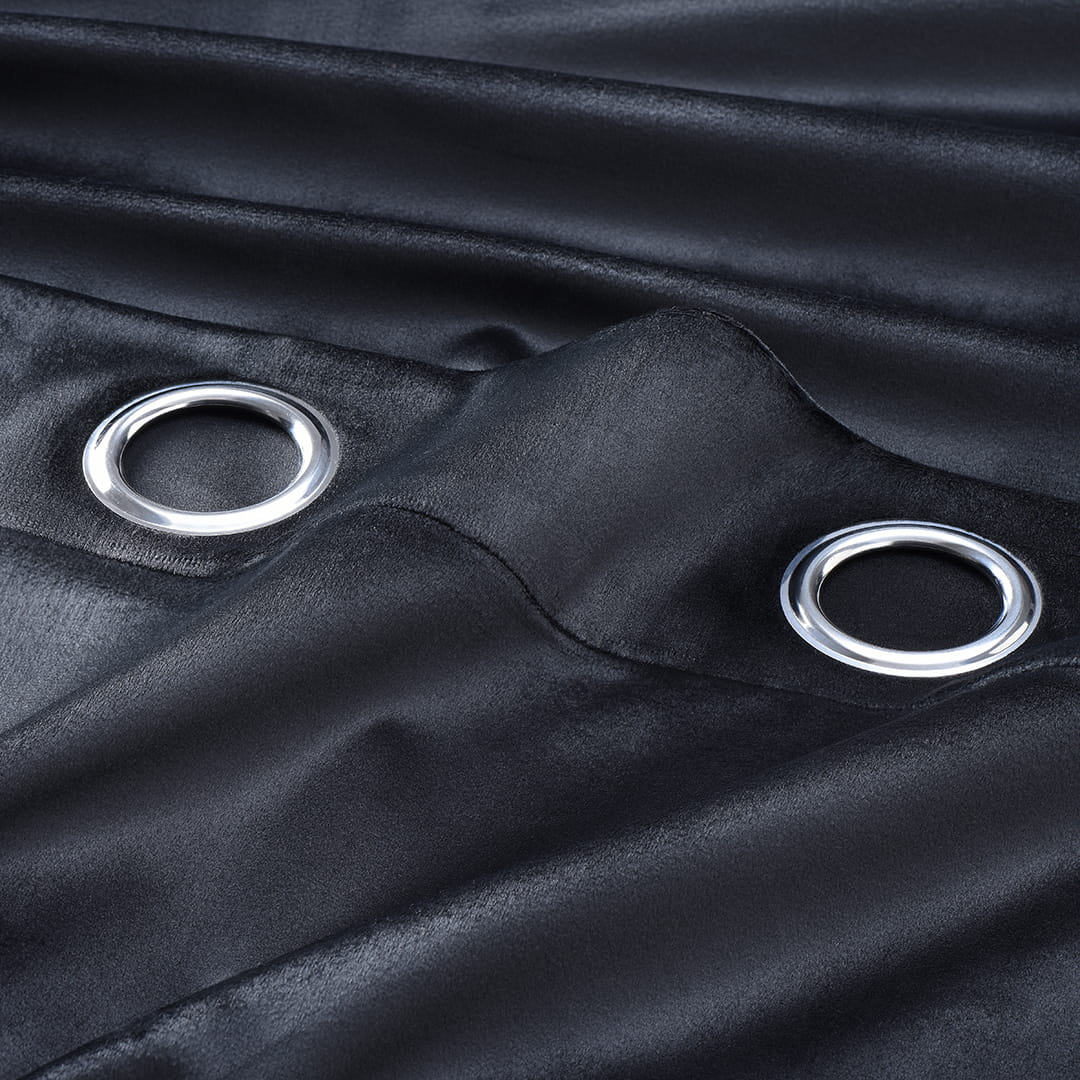 ZASŁONA WELUROWA BIANCA - CZARNA 180x260 SREBRNA PRZELOTKA