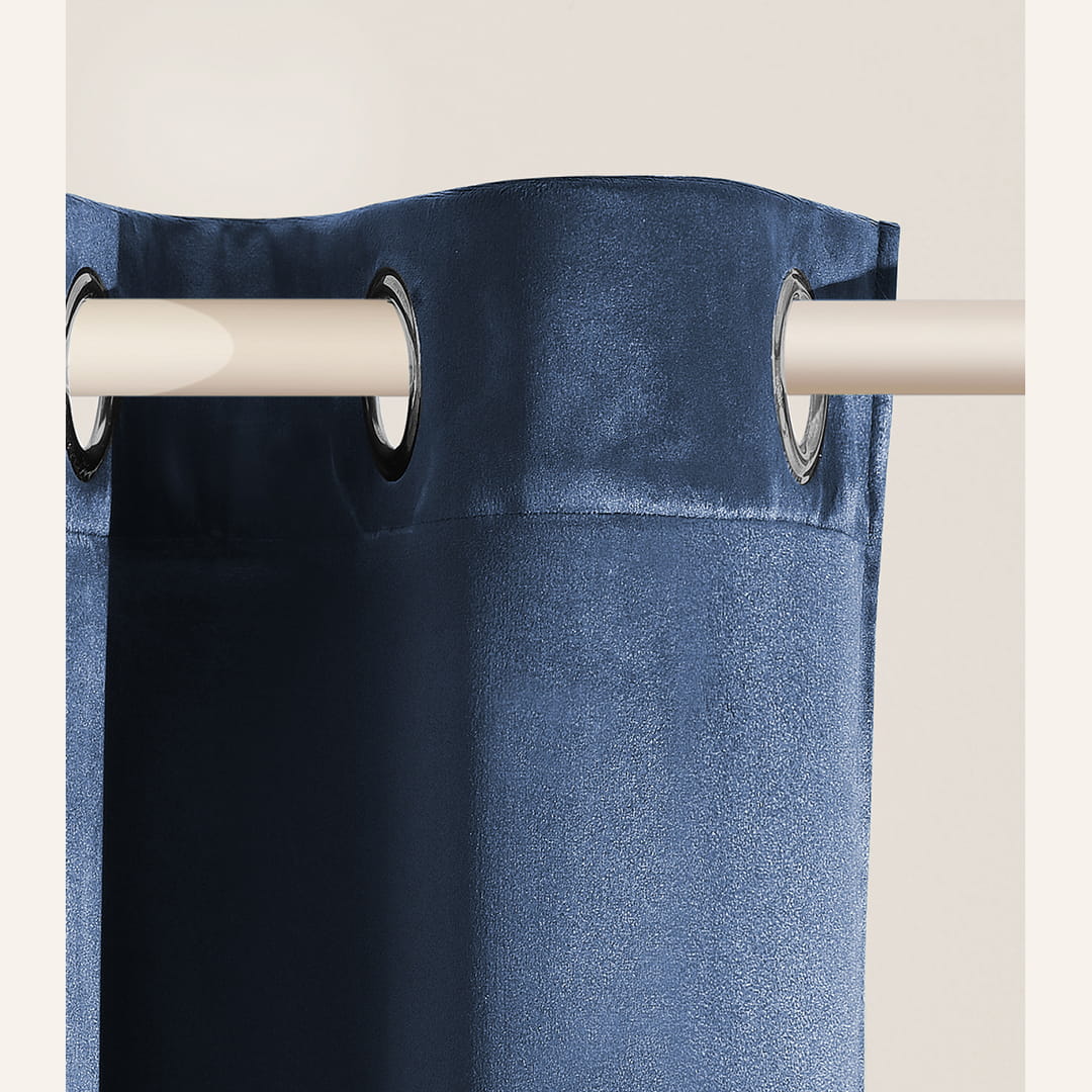 ZASŁONA WELUROWA BIANCA - GRANATOWA 140x260 SREBRNA PRZELOTKA