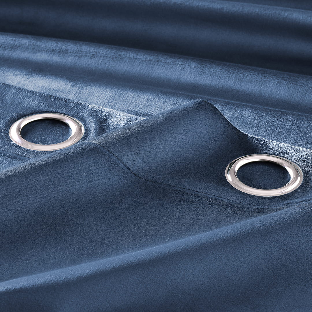 ZASŁONA WELUROWA BIANCA - GRANATOWA 180x250 SREBRNA PRZELOTKA