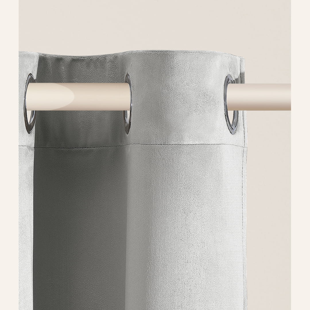 ZASŁONA WELUROWA BIANCA - SZARA JASNA 180x260 SREBRNA PRZELOTKA