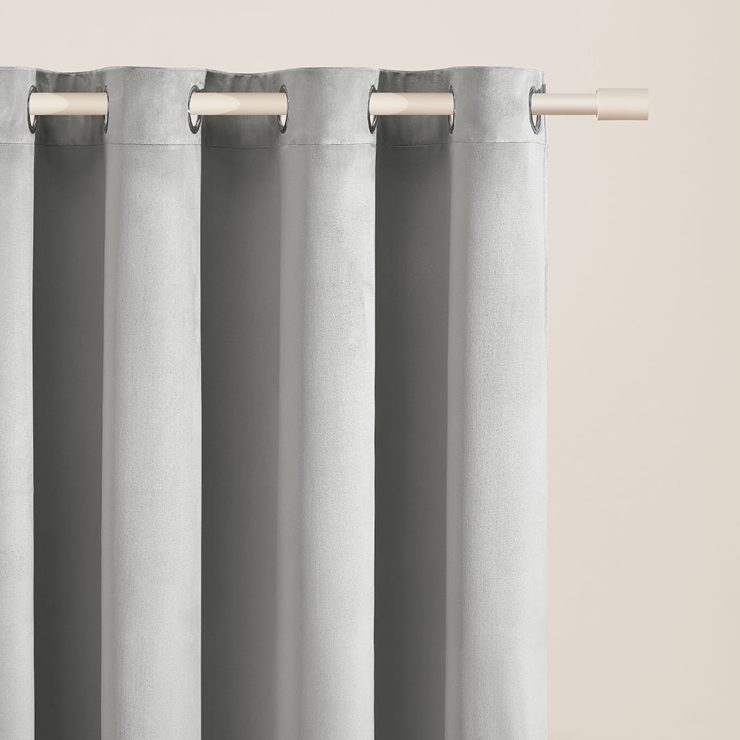 ZASŁONA WELUROWA BIANCA - SZARA JASNA 140x250 SREBRNA PRZELOTKA