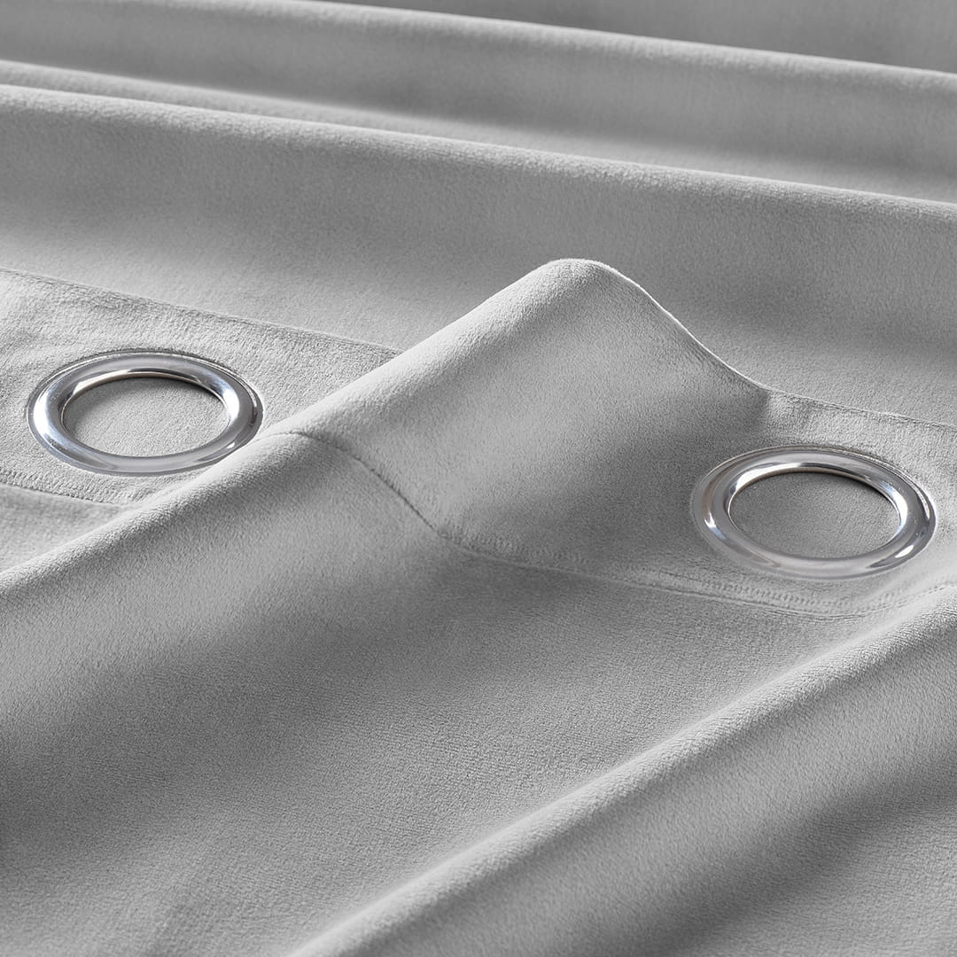 ZASŁONA WELUROWA BIANCA - SZARA JASNA 140x250 SREBRNA PRZELOTKA