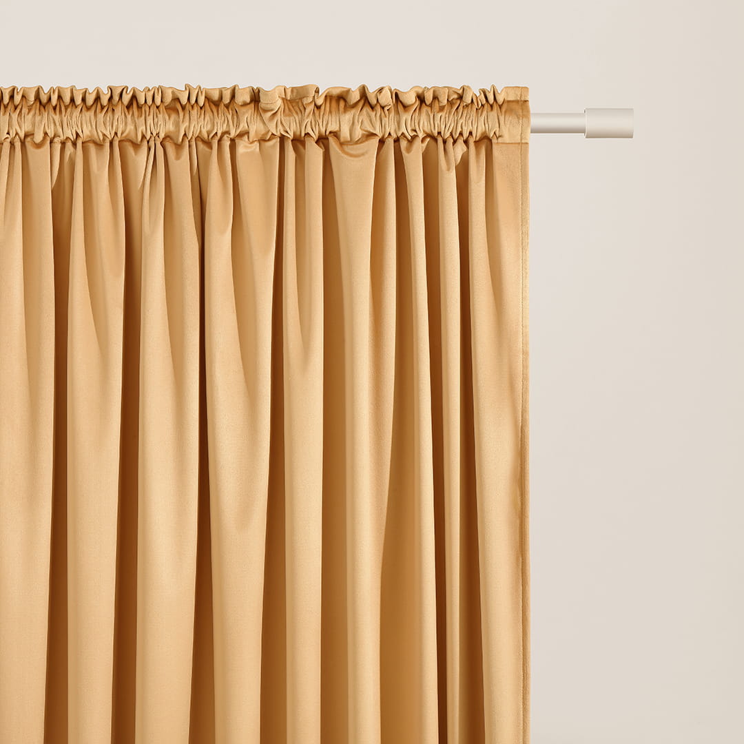 ZASŁONA WELUROWA BIANCA - MUSZTARDOWA 180x280 TAŚMA