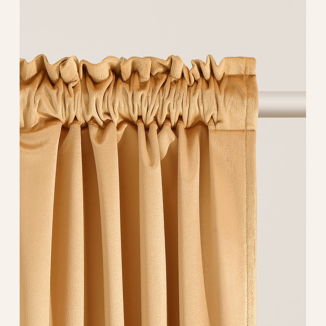ZASŁONA WELUROWA BIANCA - MUSZTARDOWA 180x280 TAŚMA