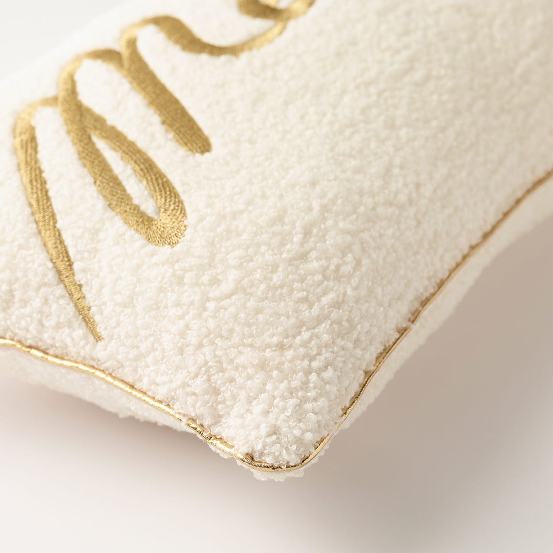 PODUSZKA ŚWIĄTECZNA MERRY - ZŁAMANA BIEL 30x50