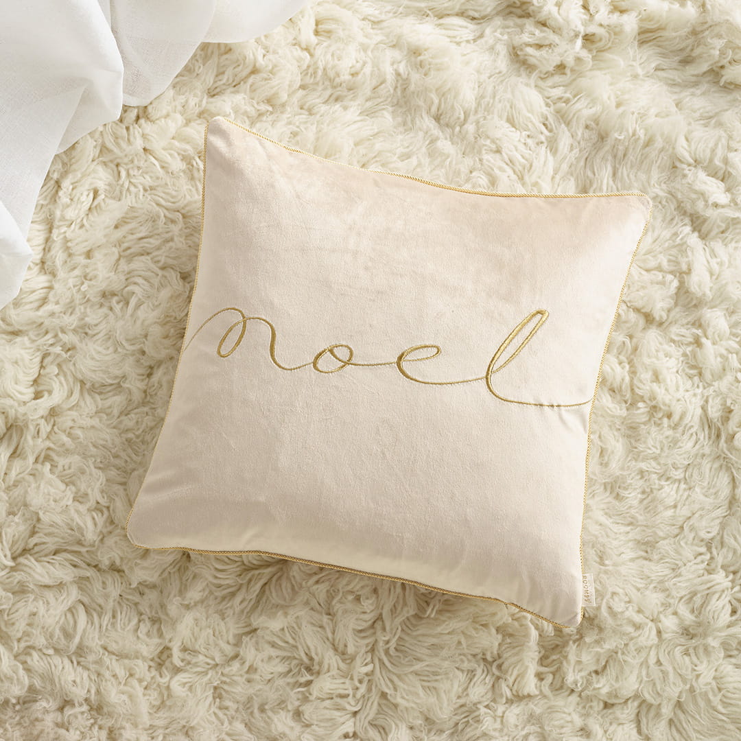  Poduszka świąteczna Noel 45x45 cm beżowa jasna. 